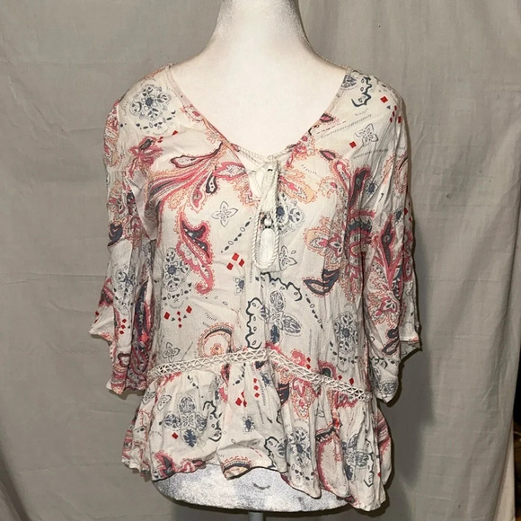 Abercrombie & Fitch paisley print top size small - Picture 1 of 3